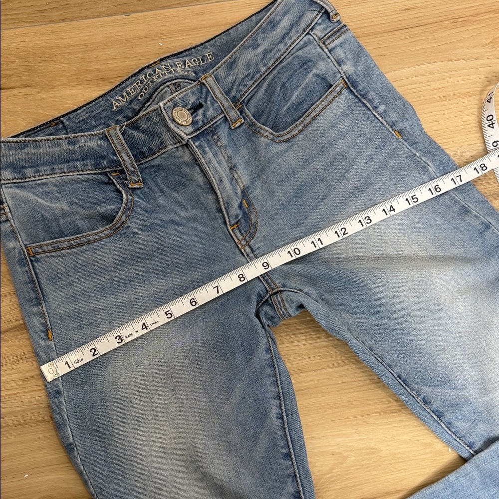 American Eagle Outfitters Blue Stretch Skinny Jeans – Size 4 Short - Picture 7 of 9